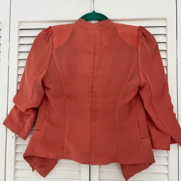 NWT Vero Moda Classic Repeat Mary Drape Open Front Blazer Burnt Orange Womens XS - Picture 7 of 11